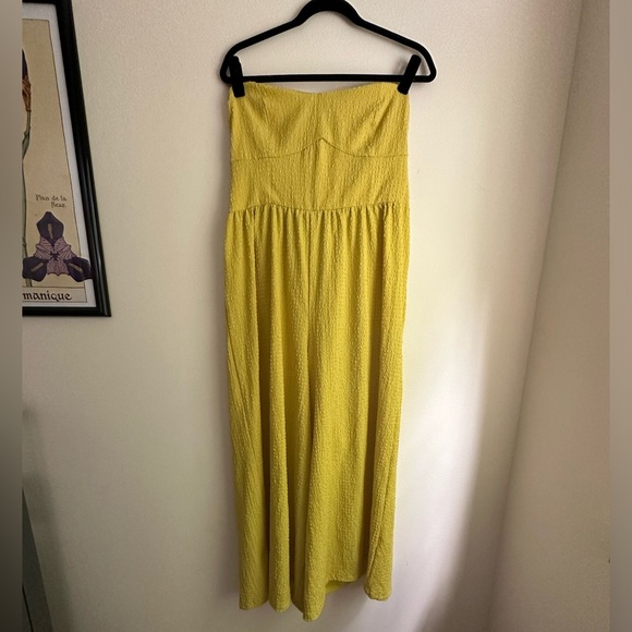 NWOT ASOS Chartreuse Textured Bandeau Jumpsuit - Picture 8 of 8
